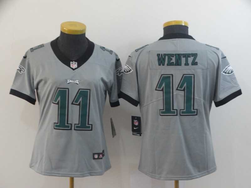 Women Nike Eagles 11 Carson Wentz Silver Inverted Legend Limited Jersey,We sell and wholesale Women Nike Eagles 11 Carson Wentz Silver Inverted Legend Limited Jersey on line form chian!